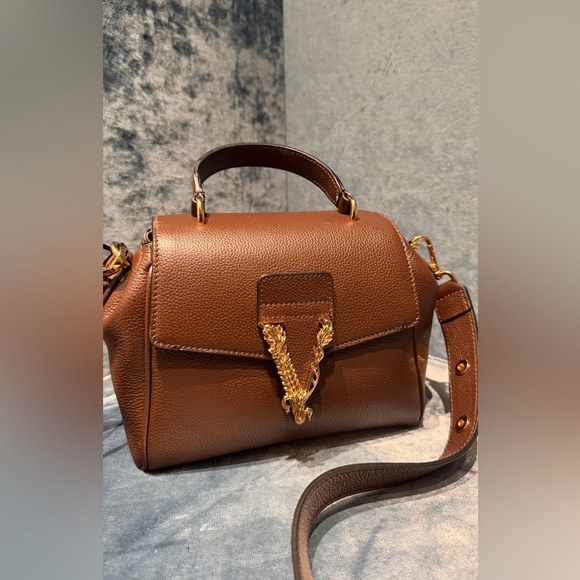 Versace Brown Virtus Tote Bag Leather NWT - Picture 7 of 10